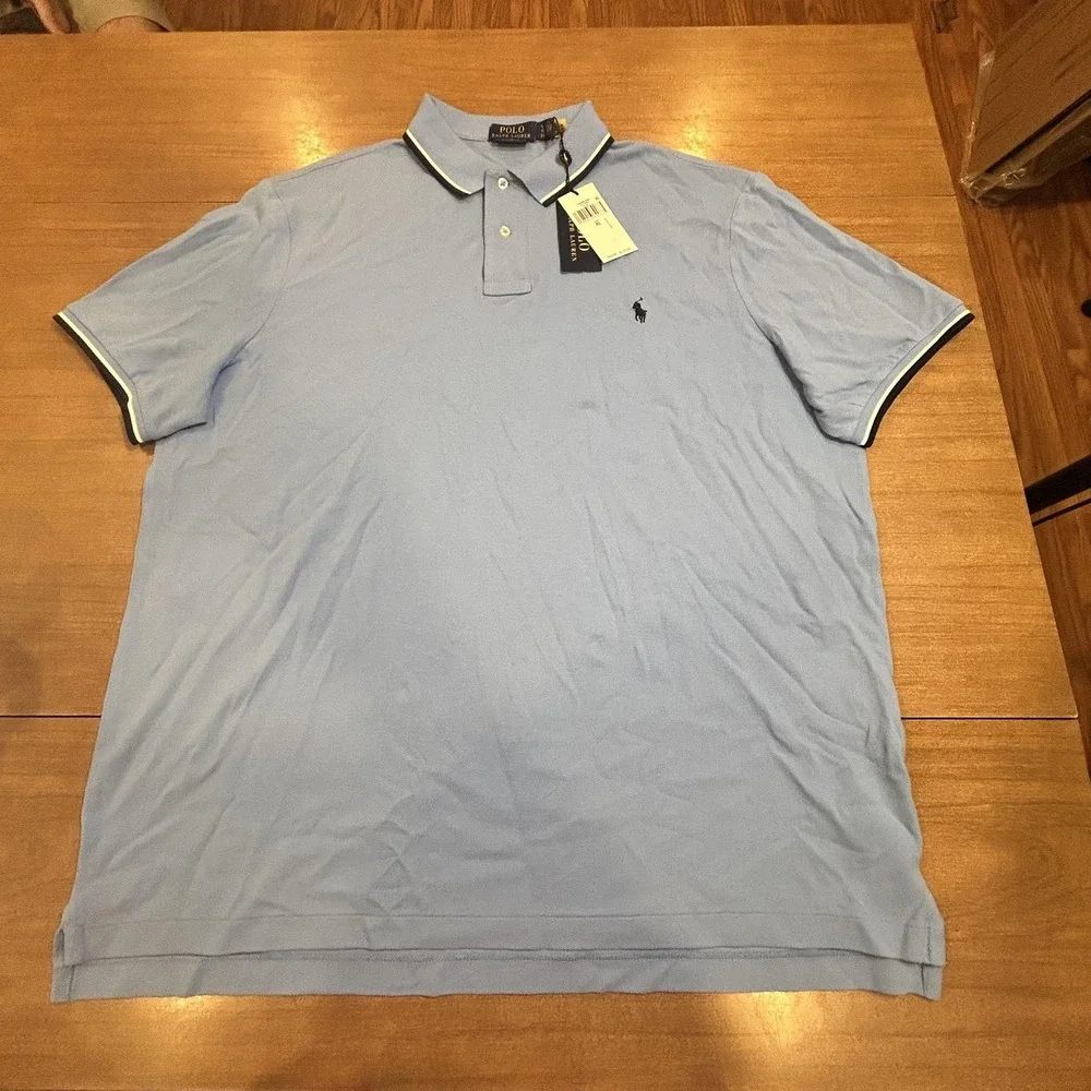 Polo Ralph Lauren Polo Shirt Mens XL Blue Classic Fit Knit Cotton Pony NWT SPOT